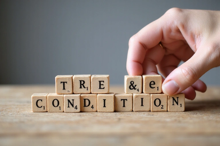 Ręka zmieniająca warunki na tabliczce, symbolizująca zmiany w regulaminie.